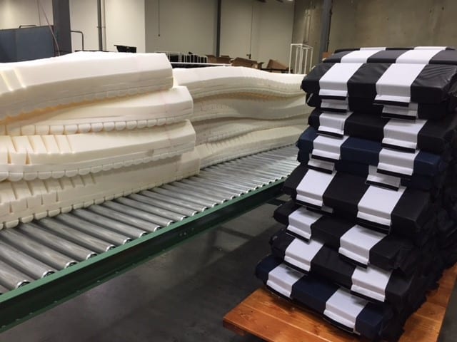 Air/foam cells and mattress cores ready to be assembled into an Alpha Tekniko alternating pressure design.